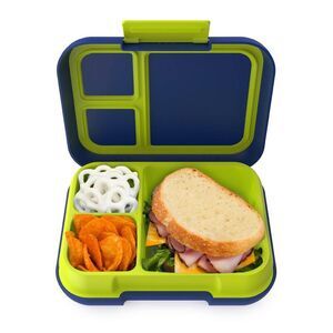 Bentgo -  Kids Bento Lunch Box for School Leak-Proof  Navy Blue/Chartreuse